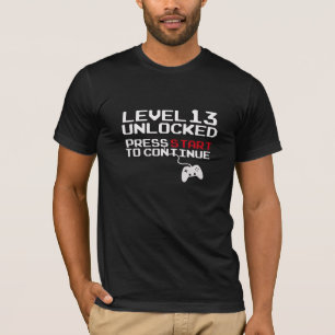 NIVEAU 13 Onvergrendeld VIDEO-spel 13e verjaardag T-shirt