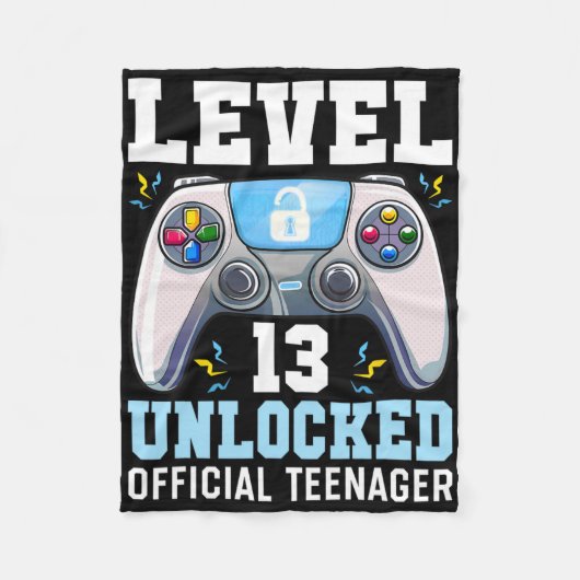 Niveau 13 Onvergrendeld videospel 13e Birthday Gam Fleece Deken (Voorkant)