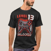 Niveau 13 Onvergrendeld videospel 13e Birthday Gam T-shirt (Voorkant)