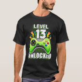 Niveau 13 Onvergrendeld videospel 13e verjaardag G T-shirt (Voorkant)