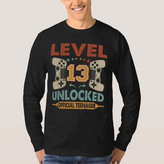 Niveau 13 Onvergrendelde officiële tiener 13e verj T-shirt (Voorkant)