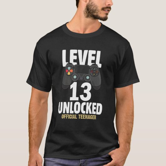 Niveau 13 Onvergrendelde officiële tiener 13e verj T-shirt (Voorkant)