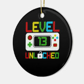 Niveau 13 Onvergrendelde videogame 10e verjaardag  Keramisch Ornament (Links)