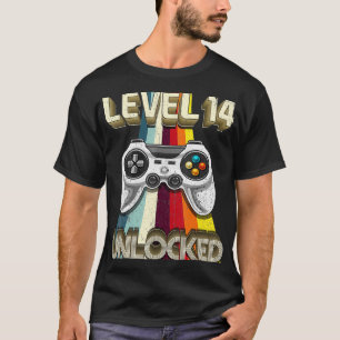 Niveau 14 Onvergrendelde Retro videogame 14e verja T-shirt