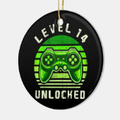 Niveau 14 Onvergrendelde videogame 14e gamer op de Keramisch Ornament (Links)