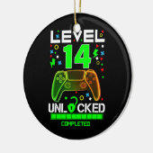 Niveau 14 Onvergrendelde videogame 14e gamer op de Keramisch Ornament (Links)