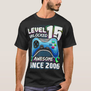 Niveau 15 Geweldige 2006 ontgrendeld videogame 15e T-shirt