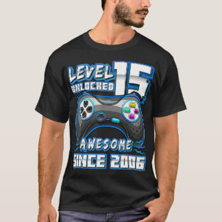 Niveau 15 Geweldige 2006 ontgrendeld videogame 15e T-shirt