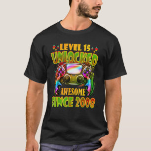 Niveau 15 niet-vergrendeld Geweldige sinds 2008 Ga T-shirt