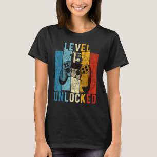 Niveau 15 niet-vergrendelde videoband 15 jaar oud, t-shirt
