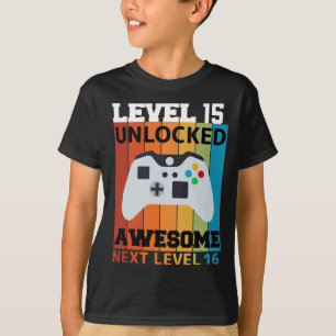 Niveau 15 Ontgrendeld Verjaardag T-shirt