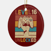 Niveau 16 jaar oude onvergrendelde 16e Birthday Ga Keramisch Ornament (Links)