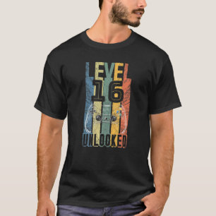 Niveau 16 ontgrendeld 16 jaar oude grappige gamer  t-shirt