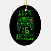 Niveau 16 ontgrendelde 16e videoband Birthday Boy Keramisch Ornament (Rechts)