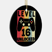 Niveau 16 Onvergrendelde 16e verjaardag 16-jarige  Keramisch Ornament (Rechts)