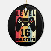 Niveau 16 Onvergrendelde 16e verjaardag 16-jarige  Keramisch Ornament (Links)