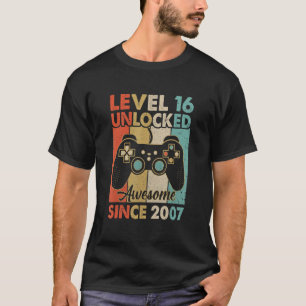 Niveau 16 Onvergrendelde Geweldige 2007 videogame T-shirt