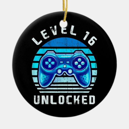 Niveau 16 Onvergrendelde videogame 16e Birthday Ga Keramisch Ornament (Voorkant)