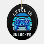 Niveau 16 Onvergrendelde videogame 16e Birthday Ga Keramisch Ornament (Links)