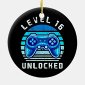 Niveau 16 Onvergrendelde videogame 16e Birthday Ga Keramisch Ornament (Achterkant)