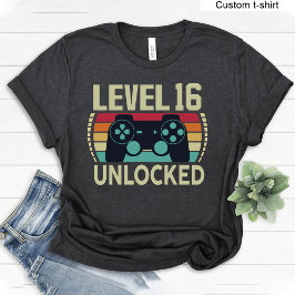 Niveau 16 Unlocked  Gaming Sweet 16 Verjaardag T-shirt