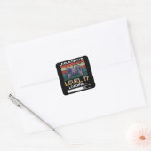 Niveau 16 Volledig niveau 17 | Birthday Video Game Vierkante Sticker (Envelop)