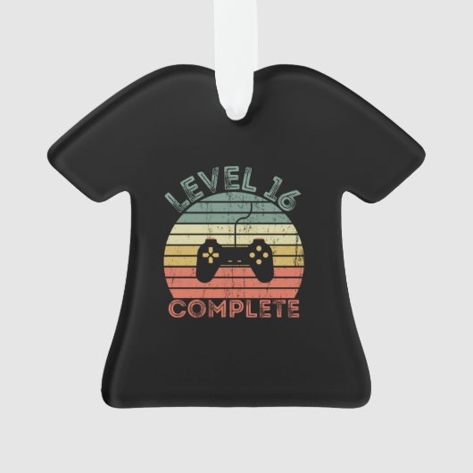 Niveau 16 volledige retro  16e verjaardag ornament (achterkant)