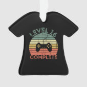 Niveau 16 volledige retro  16e verjaardag ornament (voorkant)