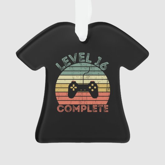 Niveau 16 volledige retro  16e verjaardag ornament (voorkant)