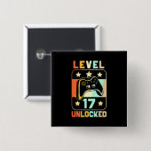 Niveau 17 geopend vierkante button 5,1 cm (Voorkant /achterkant)