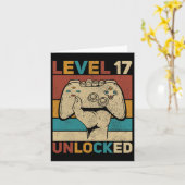Niveau 17 Ontgrendeld 17 Jaar Oud Jongen Bday Outf Kaart (Gele Bloem)