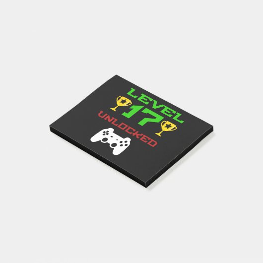 Niveau 17 Onvergrendelde 17e verjaardag gaming Gif Post-it® Notes (Schuin)