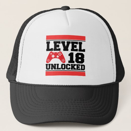 Niveau 18 geopend trucker pet (Voorkant)