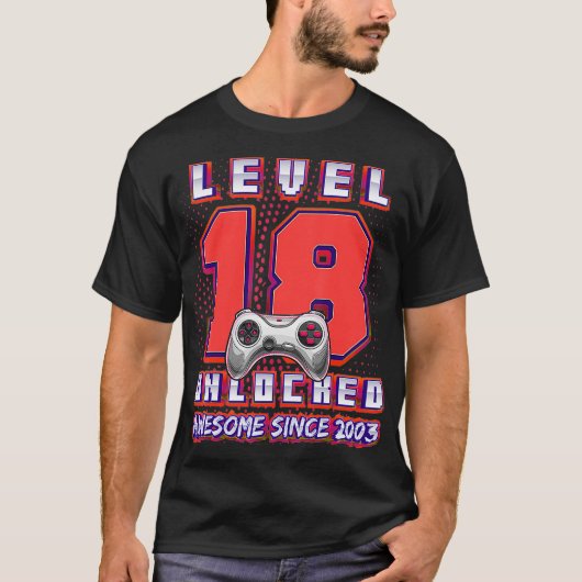 Niveau 18 Geweldige 2003-videogame 18e straal niet T-shirt (Voorkant)