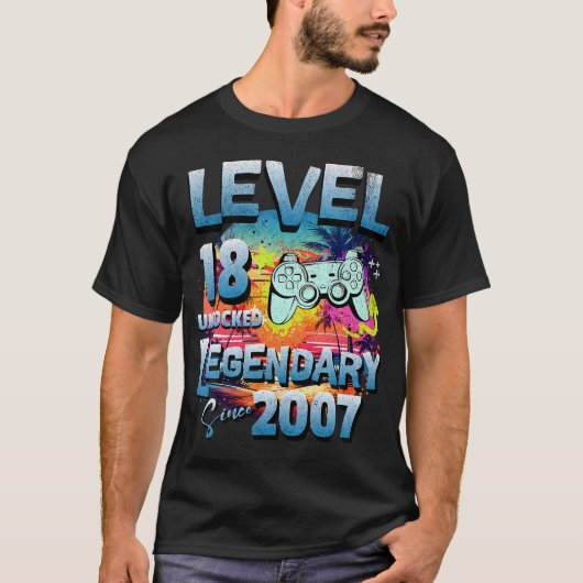 Niveau 18 jaar oud ontgrendeld sinds 2007 Legendar T-shirt (Voorkant)