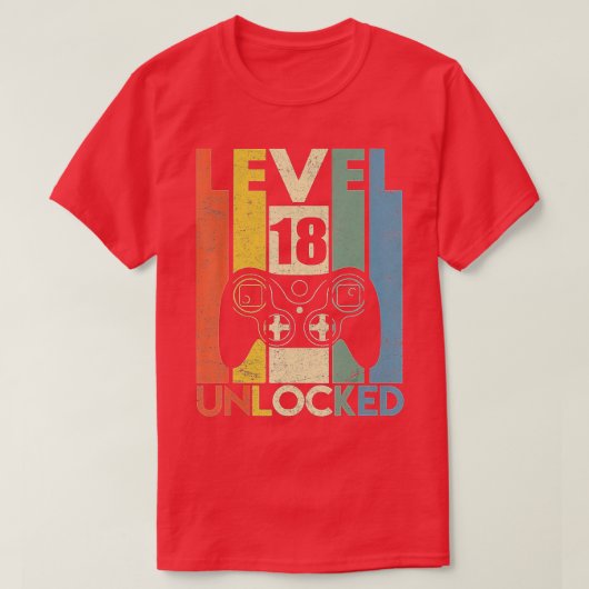 Niveau 18 Ontgrendelde 18e videocampagnecadeautjes T-shirt (Design voorkant)