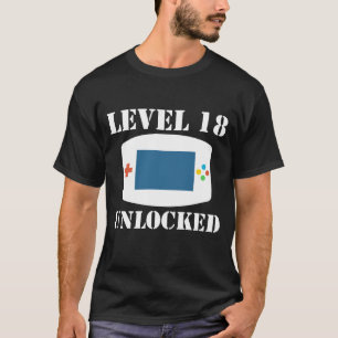 Niveau 18 Onvergrendelde videogames 18e verjaardag T-shirt
