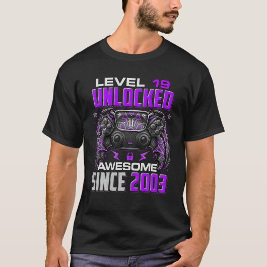 Niveau 19 niet-vergrendeld Geweldige sinds 2003 19 T-shirt (Voorkant)