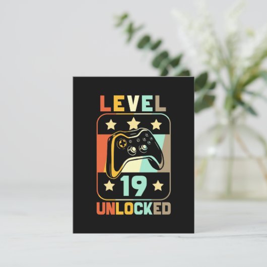 Niveau 19 ontgrendeld bedankkaart (Staand voorkant)