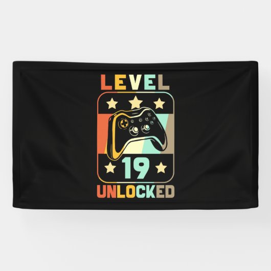 Niveau 19 ontgrendeld spandoek (Horizontaal)