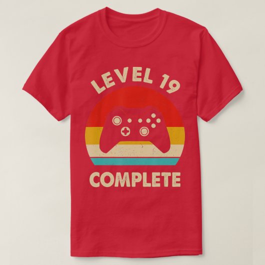 Niveau 19e Complete Retro 19 Jaar bruiloftsvijver T-shirt (Design voorkant)