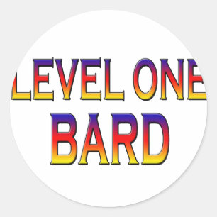 Niveau 1 bard ronde sticker