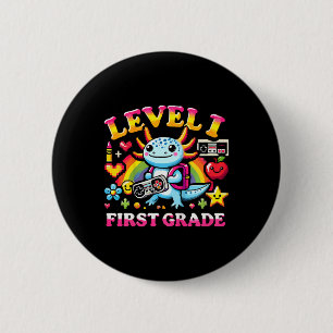 Niveau 1 Eerste Klas Gamer Axolotl Videospel Ck Na Ronde Button 5,7 Cm