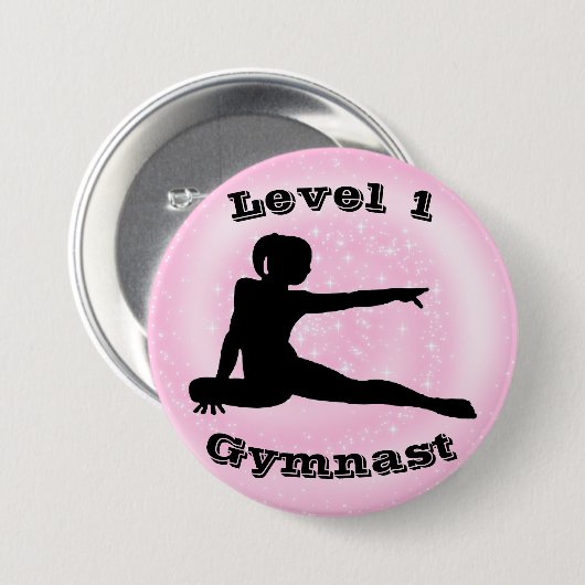 Niveau 1 Gymnast - Meisjes Gymnastiek Button (Voorkant /achterkant)