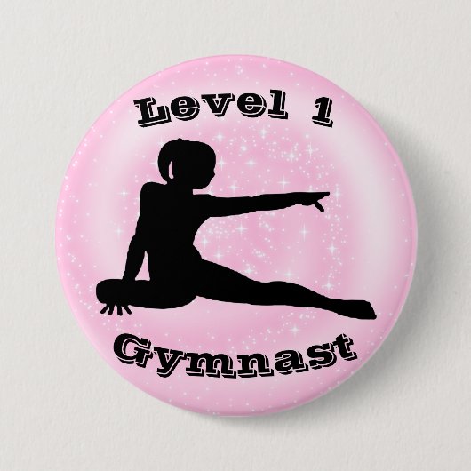 Niveau 1 Gymnast - Meisjes Gymnastiek Button (Voorkant)