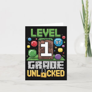 Niveau 1e Graad Ontgrendeld Videogame Eerste Dag T Kaart