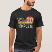 Niveau 20 complete videogamers met Retro ca. 20e A T-shirt (Voorkant)