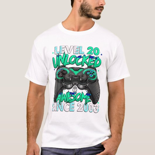 Niveau 20 ontgrendeld Geweldige T-shirt (Voorkant)