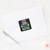 Niveau 20 Ontgrendeld Grappig 20e Verjaardag Gift  Vierkante Sticker (Envelop)