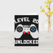 Niveau 20 Ontgrendeld Grappig 20ste bruiloft Jubil Kaart (Gele Bloem)